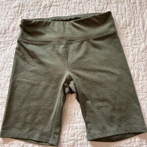 Girls  High-Rise Olive Green Bike Shorts